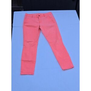 Gap Pants Women's 2 Pink Skinny Ankle Khaki Stretch Cotton Blend Chino‎ Preppy